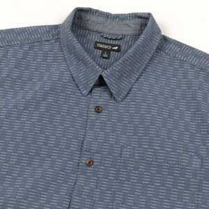 Toad&Co Geometric Print Short Sleeve Shirt Mens (L) Blue‎ Gray Button Up Organic